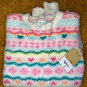 SoftKiss Multicolor Fuzzy Turtleneck Sweater